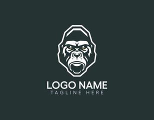 Abstract creative geometric logo Gorillas head