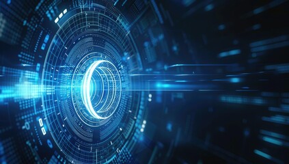 Obraz premium Abstract Digital Interface with a Circular Element