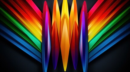 Neon rainbow pride mosaic symmetrical layout with vibrant colors  LGBTQ celebration background.