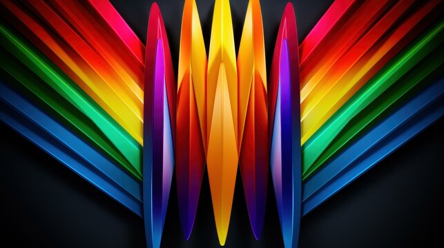 Neon rainbow pride mosaic symmetrical layout with vibrant colors  LGBTQ celebration background.