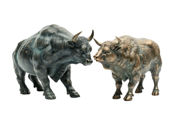 Stock market bull isolated on the transparent background