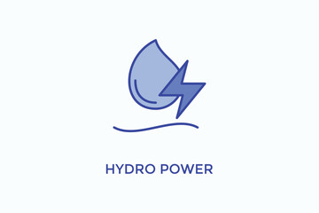 Hydro Power Vector Icon Or Logo Illustration