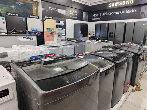 electronic store business for various brands such as televisions, refrigerators, washing machines, Bontang, East Kalimantan, Indonesia. June 29 2024