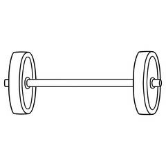 barbell illustration hand drawn outline vector