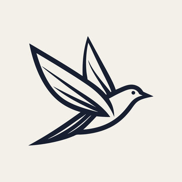 recommend clip art: paper bird fly line art logo icon design template illustration.