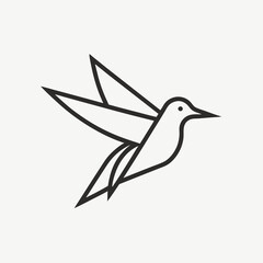 Obraz premium paper bird fly line art logo icon design template illustration.