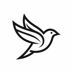 Obraz premium paper bird fly line art logo icon design vector illustration template.