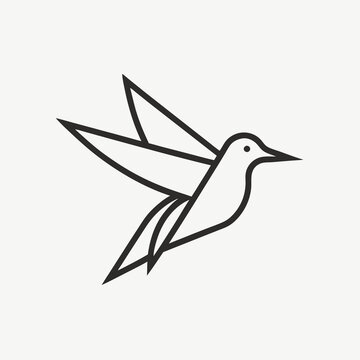 recommend clip art: paper bird fly line art logo icon design template illustration.