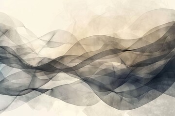 Obraz premium Abstract Minimalistic Watercolor Geometric Nordic Scandinavian Bohemian Pattern Art in Muted Pantone Tones Calming Zen Gradient Design