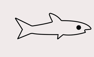 Obraz premium shark cartoon isolated on white black fish