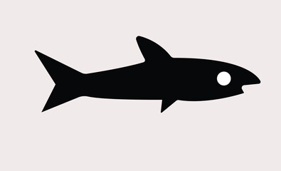 shark cartoon isolated on white black fish icon