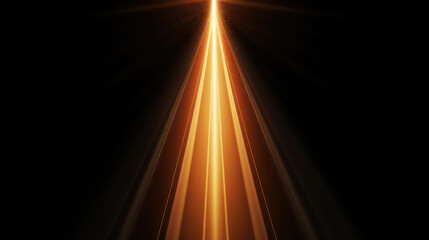 Radiant beam of light from a point on a black backdrop evokes serenity and zen.