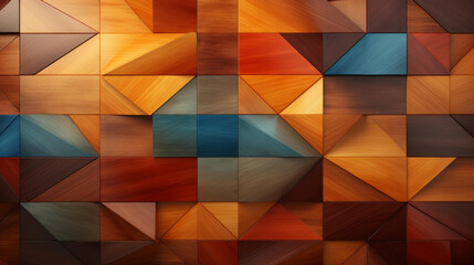 Explore a sophisticated marquetry panel adorned with diverse wood shades and intricate detailing in this elegant flat illustration.