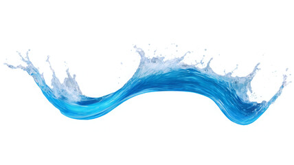 Blue whirlpool splash isolated on transparent background, slightly wavy flowing liquid