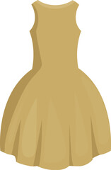 Long yellow dress for special occasion, sleeveless dress with round neckline