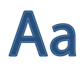 Blue Jeans Embroidered Denim Alphabet Letter A, PNG transparent image