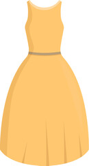 Long yellow dress flowing elegantly, perfect for a fashion or style project