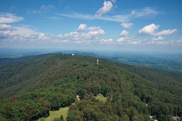 Fototapeta premium Ridge of Medvednica mountain, Croatia from TV tower