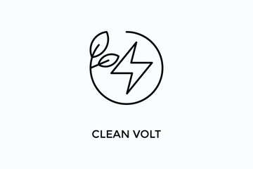 Clean Volt Vector Icon Or Logo Illustration