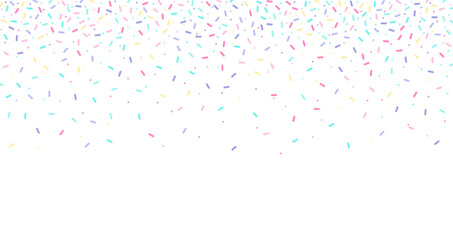 Colorful sprinkles banner background, colorful falling decorative sprinkles background