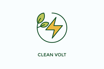 Clean Volt Vector Icon Or Logo Illustration