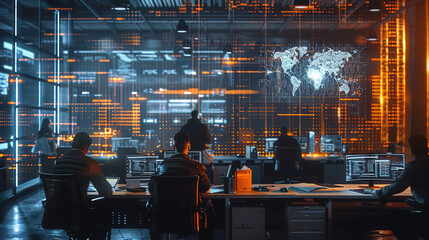 Diverse Team Working on a Project - Innovation and Technology in a Modern Office