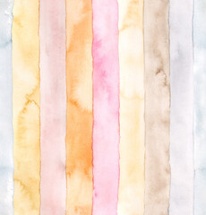 Hand painted watercolor multicolored stripes allover seamless print pattern