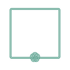 緑色正方形水引フレーム_梅結び(下)_単品