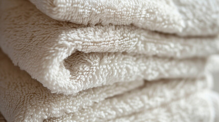 stack of towels, Smooth texture, close up of a fabric, close up of white towels
