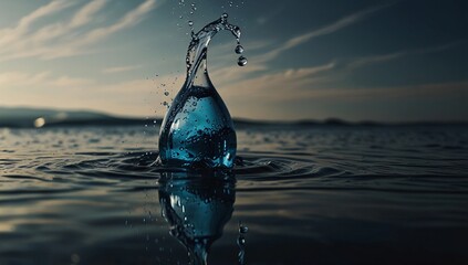 water splash in the glass