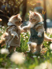Cat enjoying a good time in the park