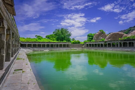 Elephant Tank at Gingee Fort or Senji Fort in Tamil Nadu, India. It lies in Villupuram District, built by the kings of konar dynasty and maintained by Chola dynasty. Archeological survey of india.	