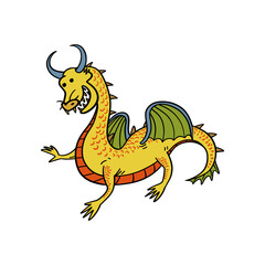 dragon hand drawing illustration for design, template, icon, logo, mascot, etc