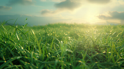 Obraz premium green grass meadow outdoor