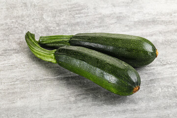 Sliced raw young green zucchini