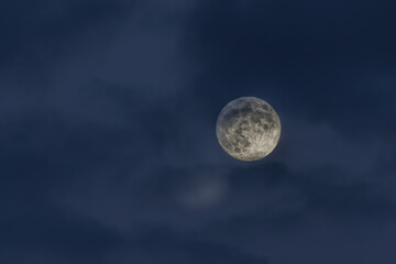 full moon at night. dark sky background