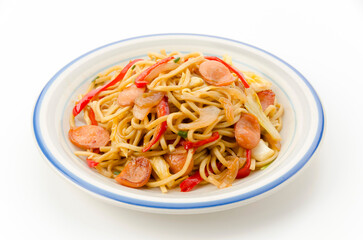 沖縄焼きそば　沖縄そばを使った焼きそば