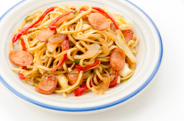 沖縄焼きそば　沖縄そばを使った焼きそば