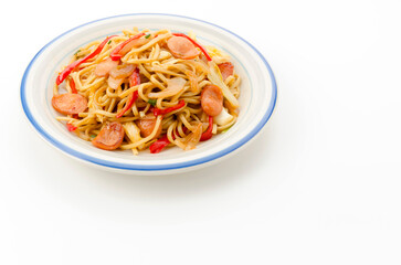 沖縄焼きそば　沖縄そばを使った焼きそば