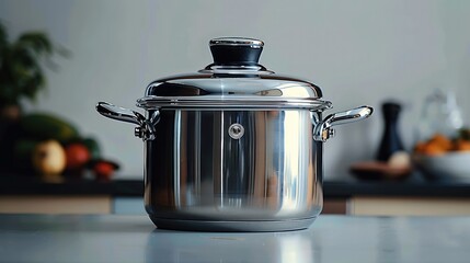 Pressure Cooker on white background. Generative AI.