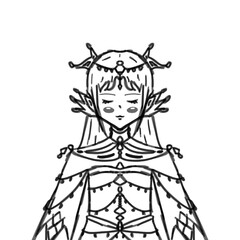 A drawing of a woman.