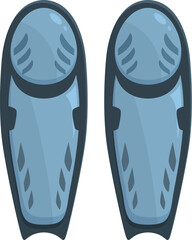 Pair of blue diving fins, essential equipment for scuba diving and exploring the underwater world
