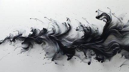 **Graceful calligraphy expressions with fluid ink movements on a solid background