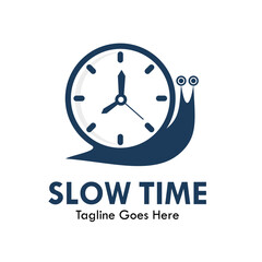 Slow time design logo template illustration