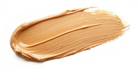 Beige cosmetics make-up foundation smudge isolated on white background, beauty, makeup, cosmetic, foundation