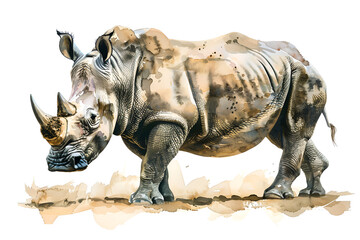 Obraz premium rhino isolated on white background, Generative AI