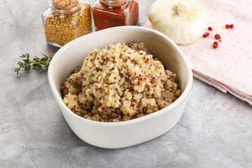 Vegan cuisine - boiled quinoa cereal