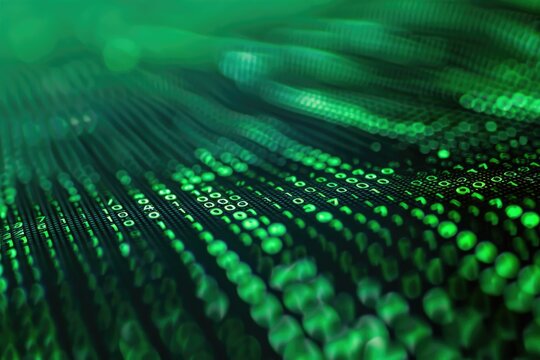 Green binary code on computer screen texture background.  binary code  binary code