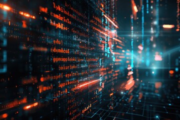 Obraz premium Software developer creating original programming code for software.