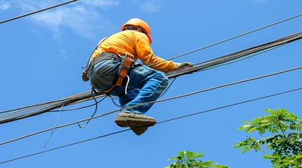 Visual safety guidelines for high voltage electricians demonstrated through informative signs